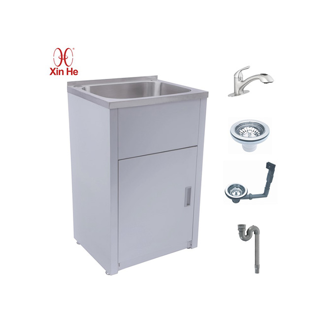 A small laundry sink designed to maximize space and functionality in compact laundry rooms