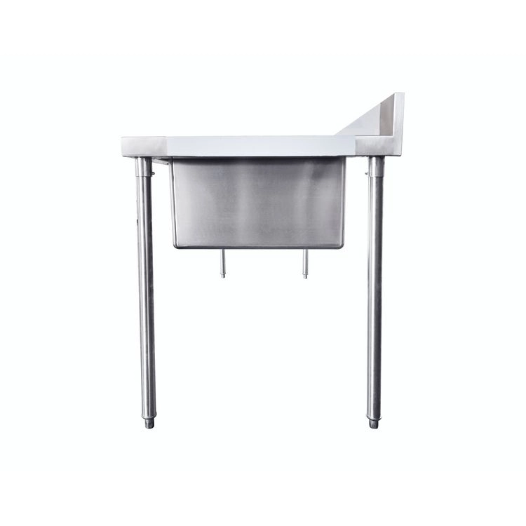 Industrial triple compartment stainless steel sink
