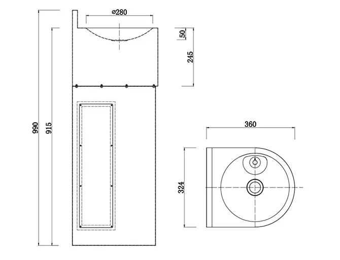 Standing touchless drinking fountain