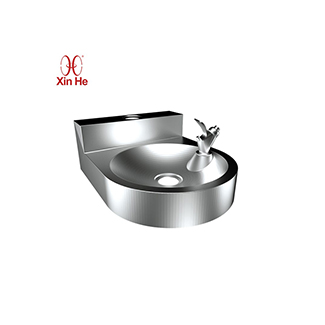Indoor drinking fountain fits small laundry sinks, garage wash basins, and utility washrooms