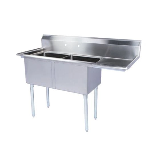 Dual compartment stainless steel sink