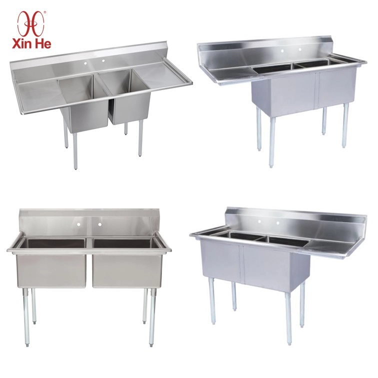 Stainless steel double compartment sink