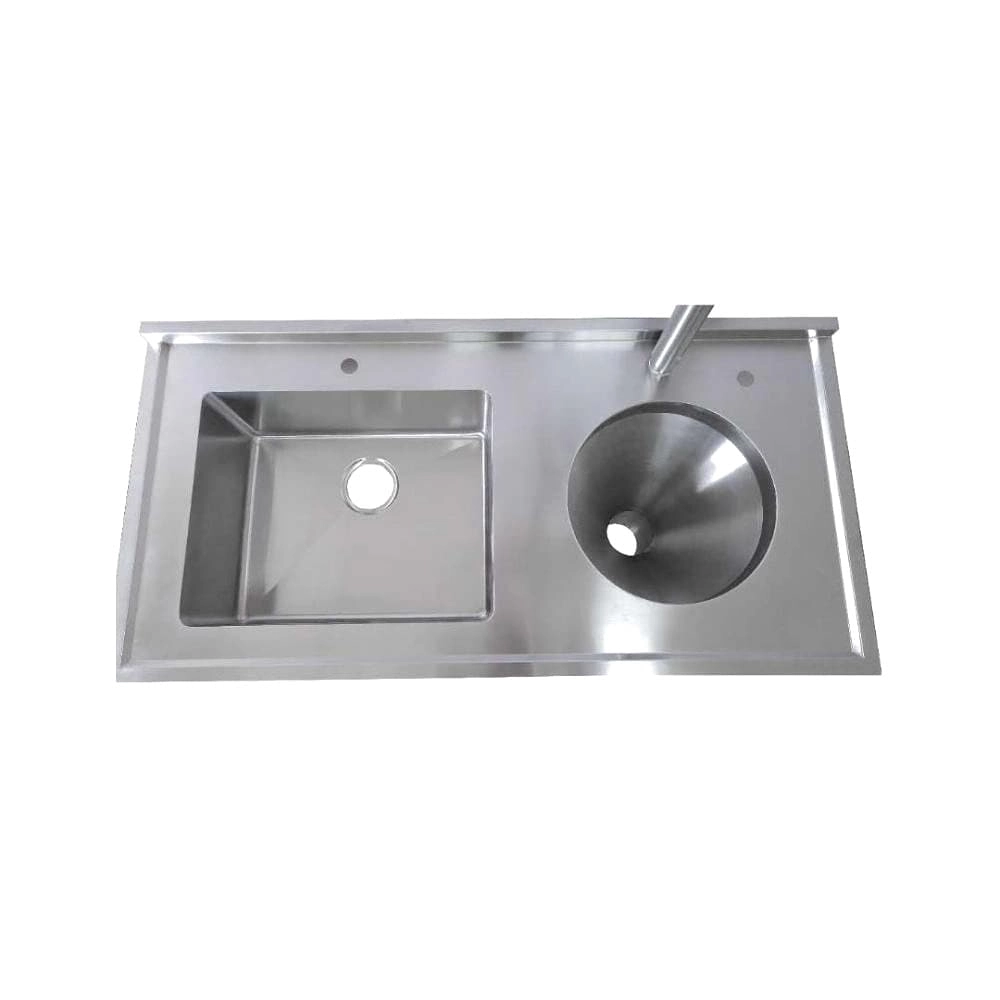 Hospital sluice sink with integrated cistern