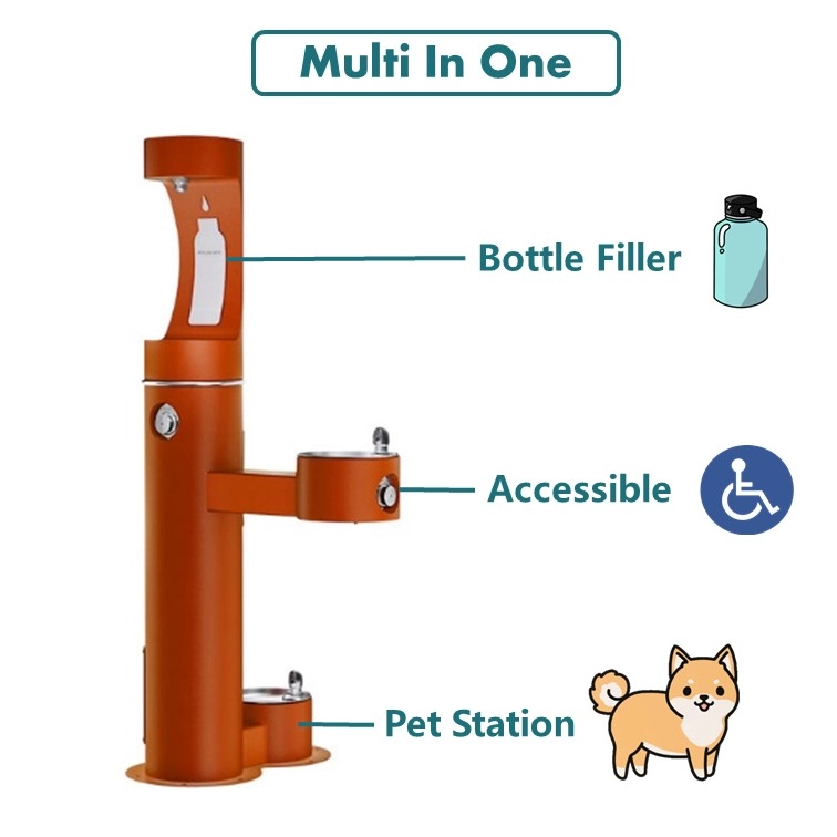 All in one accessible drinking station