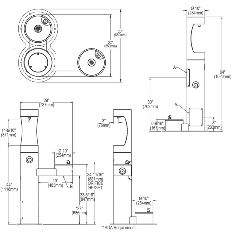 Stainless steel pet drinking fountain design