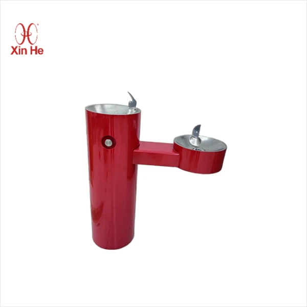 Red stainless fountain outdoor