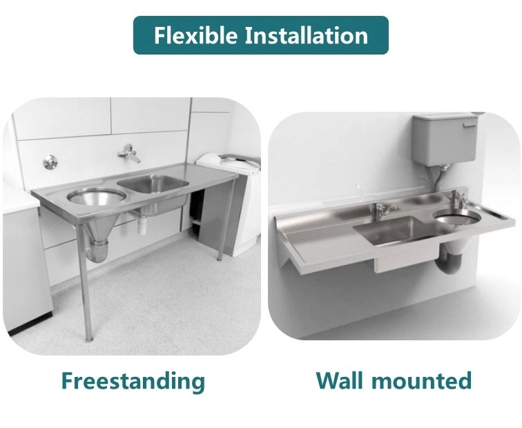 Stainless steel slop hopper flexible installation types