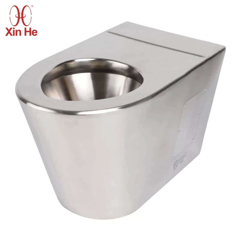 Vandal-proof stainless steel toilet with concealed flush valve