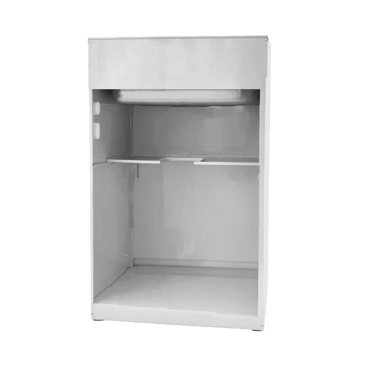Stainless steel utility cabinet interior