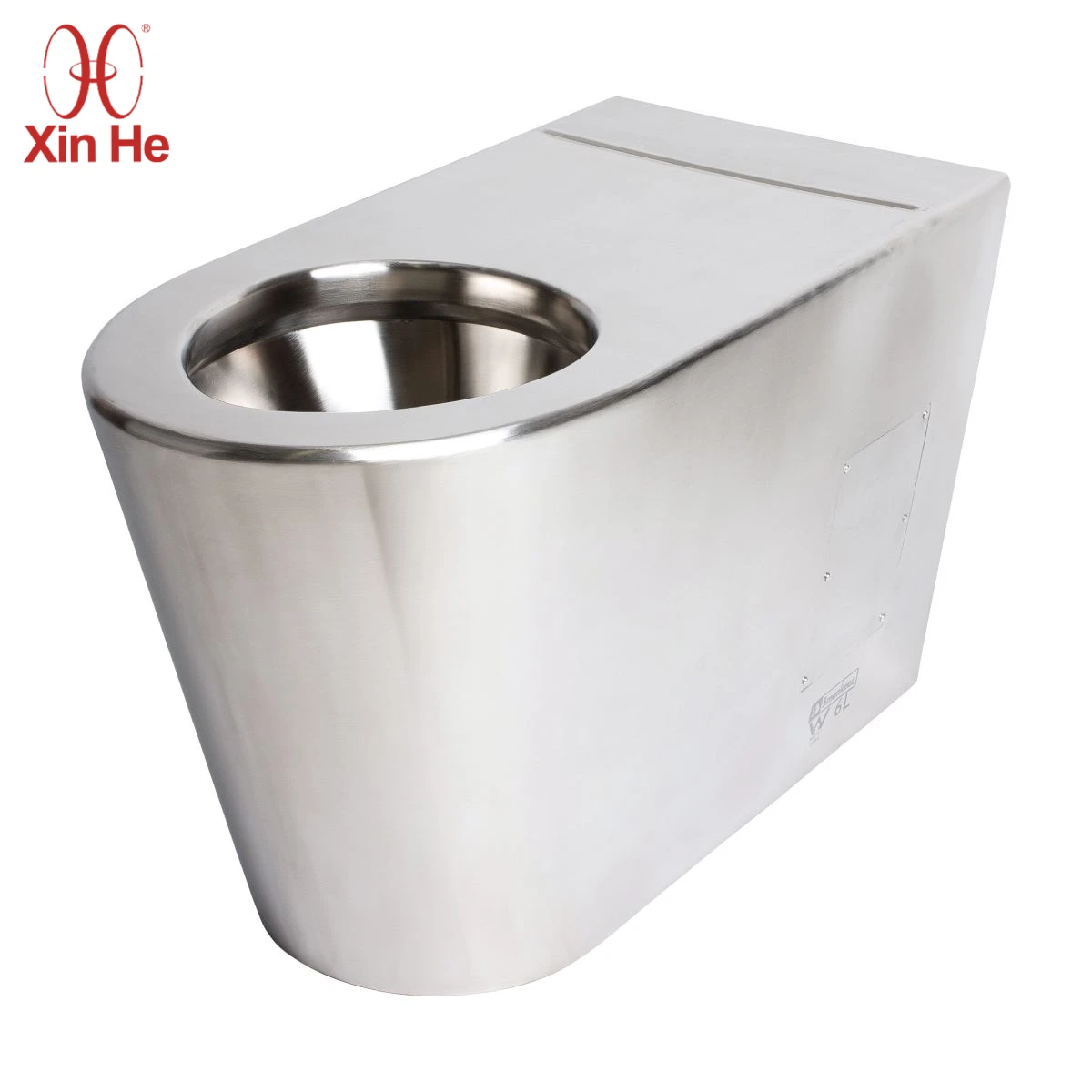 Sleek stainless steel wall toilet