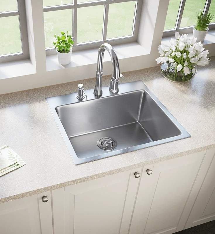 Modern stainless steel single bowl sink