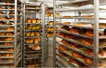 Bakery goods storage tray rack cart