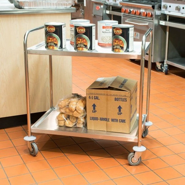 Stainless steel kitchen utility cart