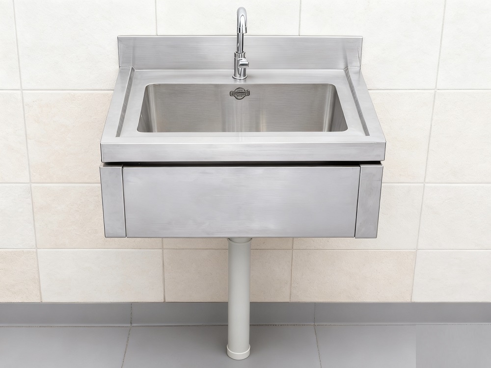 Knee Operated Stainless Steel Wall Mount Hand Wash Sink
