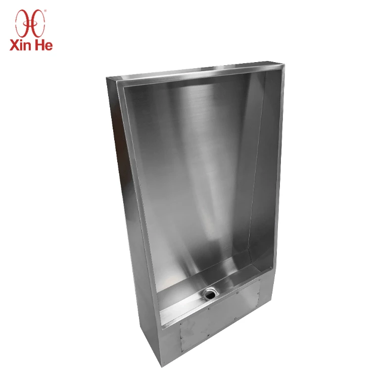 CE certified stainless steel standing urinal for high-traffic public washrooms, corrosion-resistant and low maintenance for long-term use