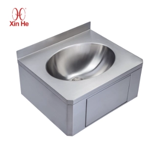 Hands-free stainless wash basin for food prep areas, medical rooms, and industrial kitchens