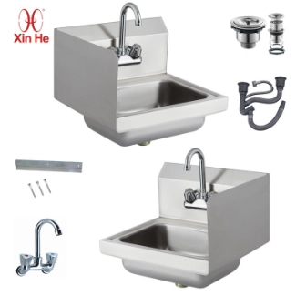 Durable space-saving wash station for commercial kitchens, medical rooms, and utility handwashing zones