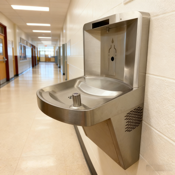 School gym airport bottle filler water fountain application with high back PF96-455085