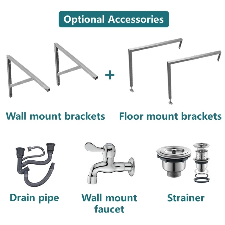 Optional accessories mount brackets drain pipe faucet strainer