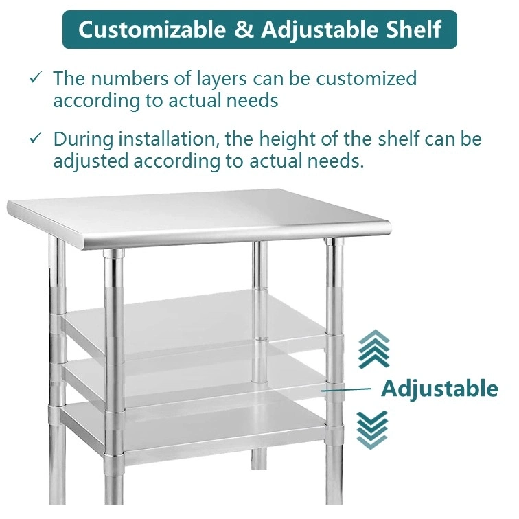 Customizable adjustable shelf for commercial kitchen