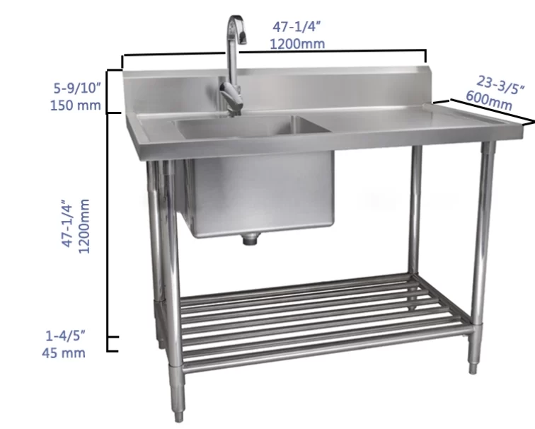 Commercial single sink table