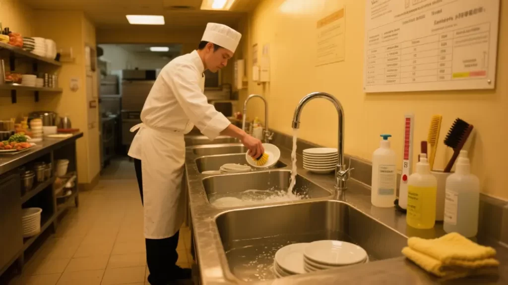 Professional custom stainless steel 3 compartment commercial kitchen sink for restaurant hygiene compliance