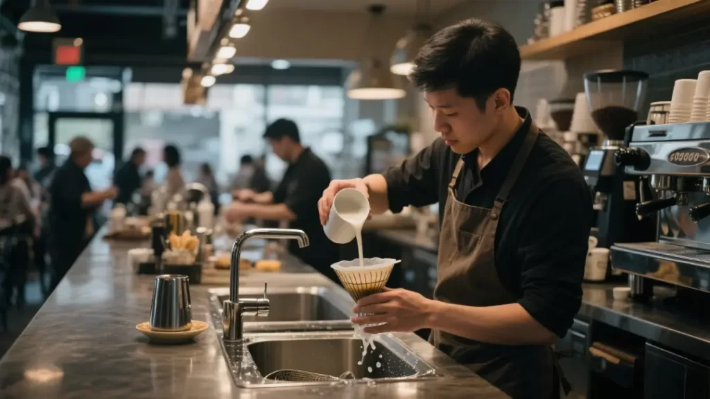 Versatile stainless worktable with sink supports busy coffee shops and food prep areas with seamless workflows