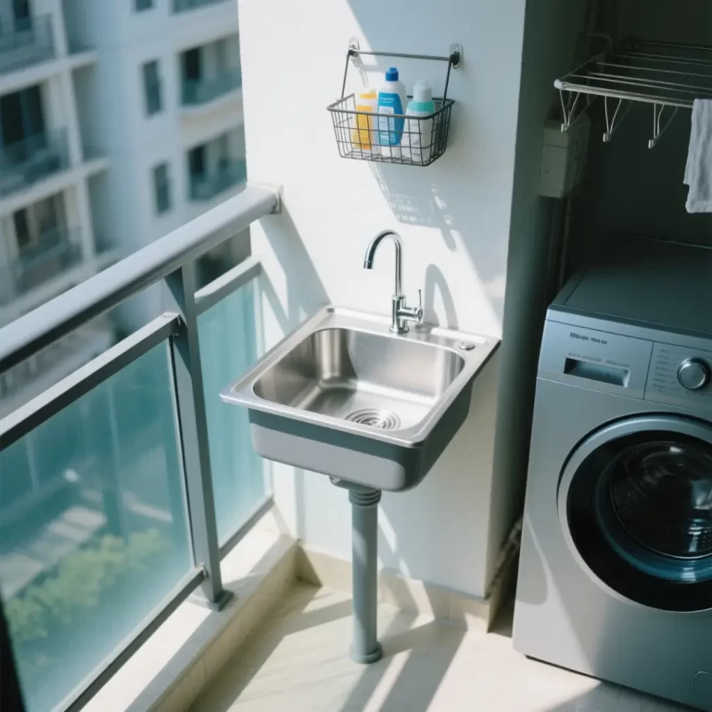 Small stainless steel sink designed for small spaces, offering durability and versatile functionality in homes