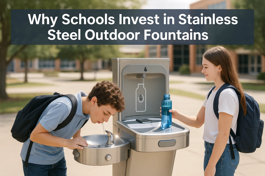 Stainless steel school outdoor fountains