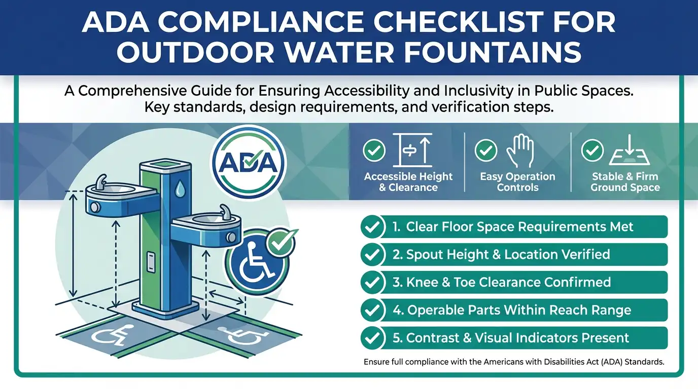 Ada compliance checklist for outdoor water fountains