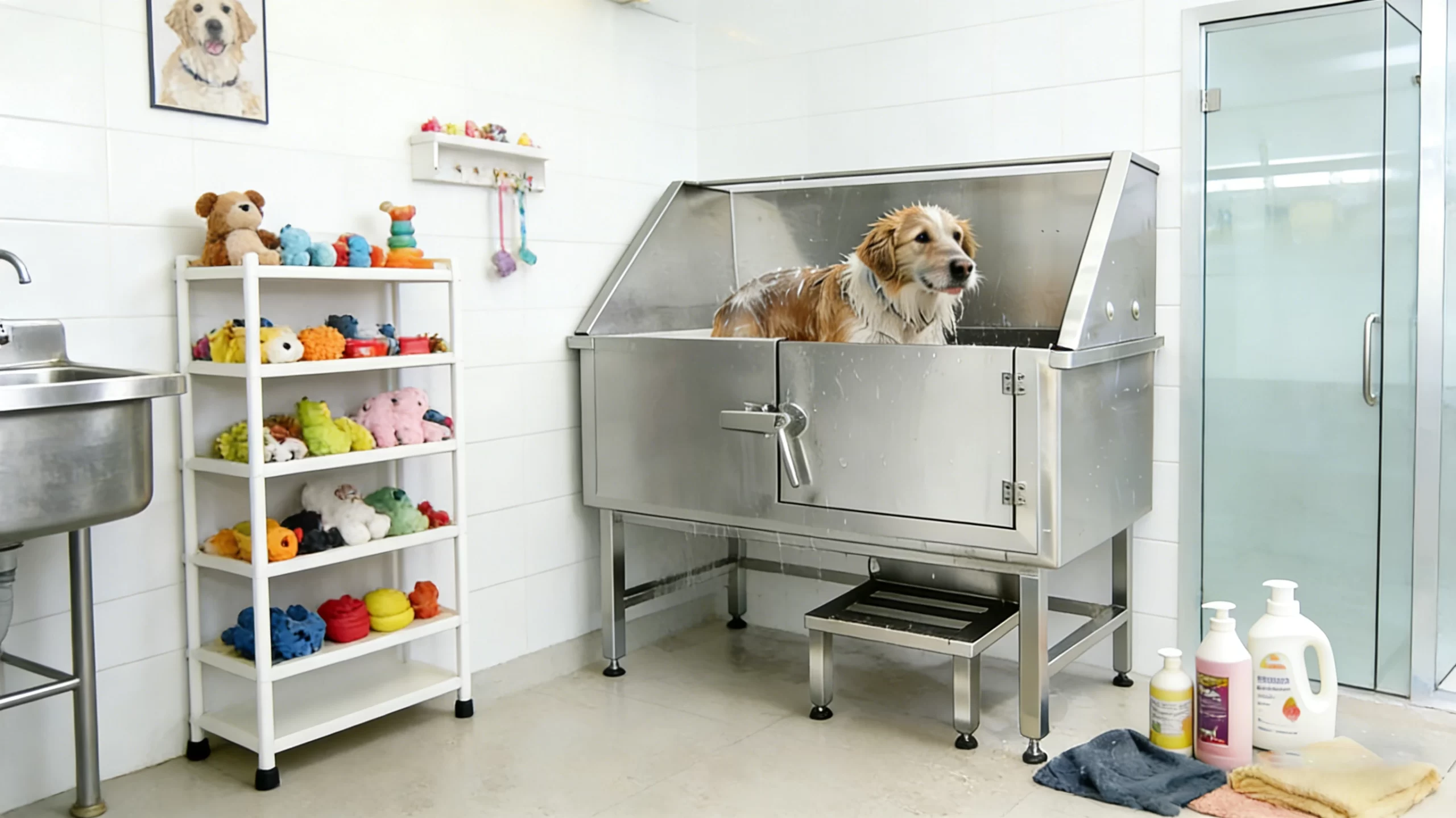 Interior design stainless steel dog tub