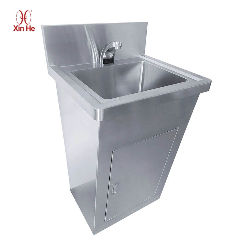 Modern stainless steel pedestal sink