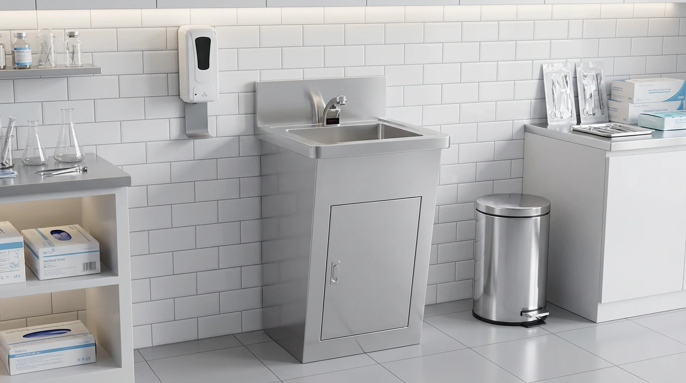Commercial sensor pedestal sink setup