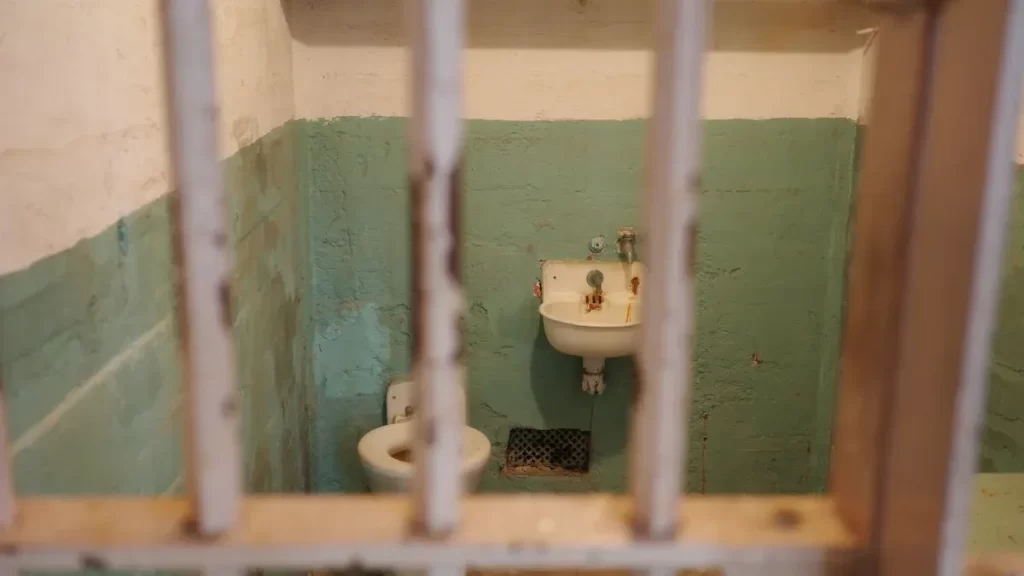 Prison cell toilet interior