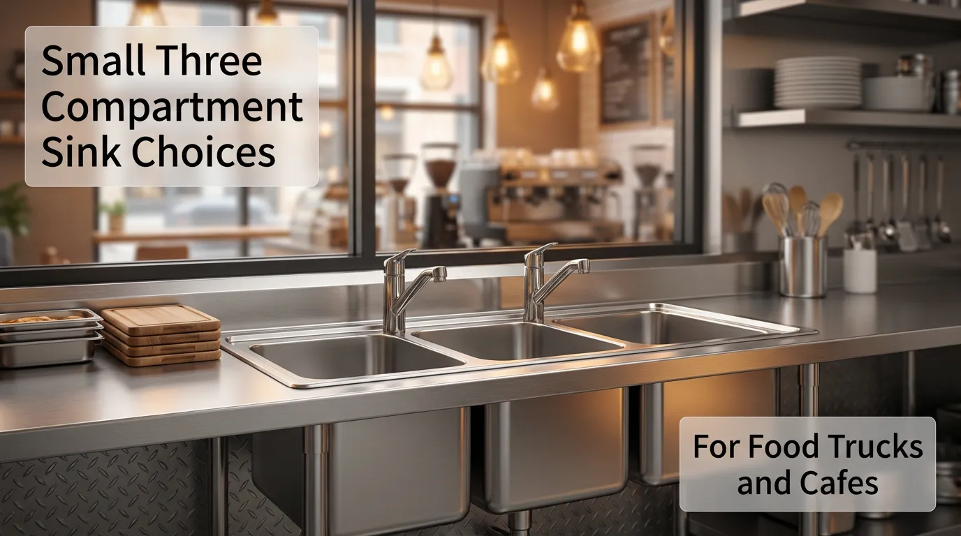 Functional small three compartment sink