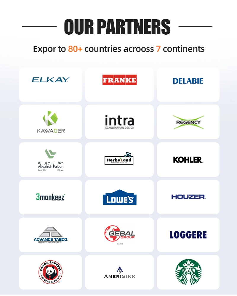 Stainless steel commercial sinks manufacturer with certified partners around the world