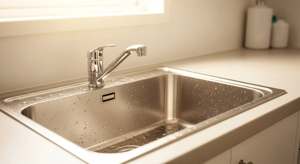 Stainless steel laundry room sink application