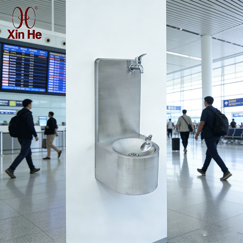 Stainless steel indoor water dispensers are used in public places such as airports and parks