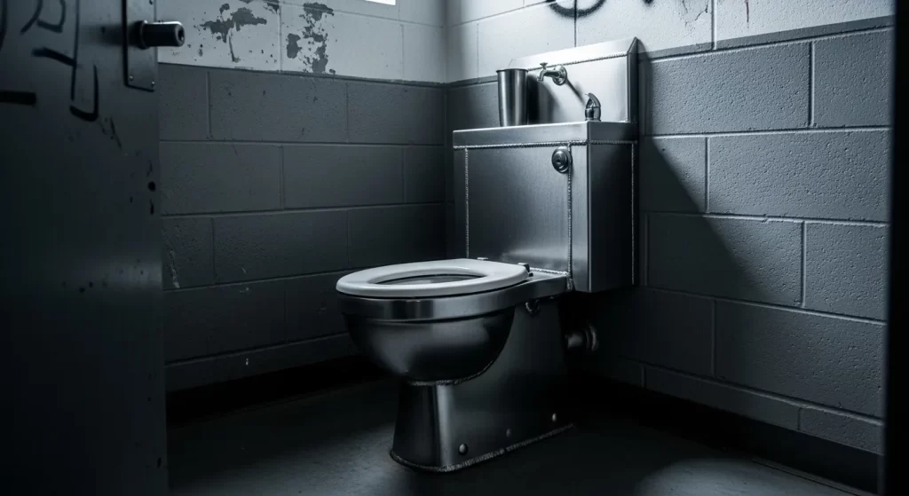 Stainless steel jail cell toilet
