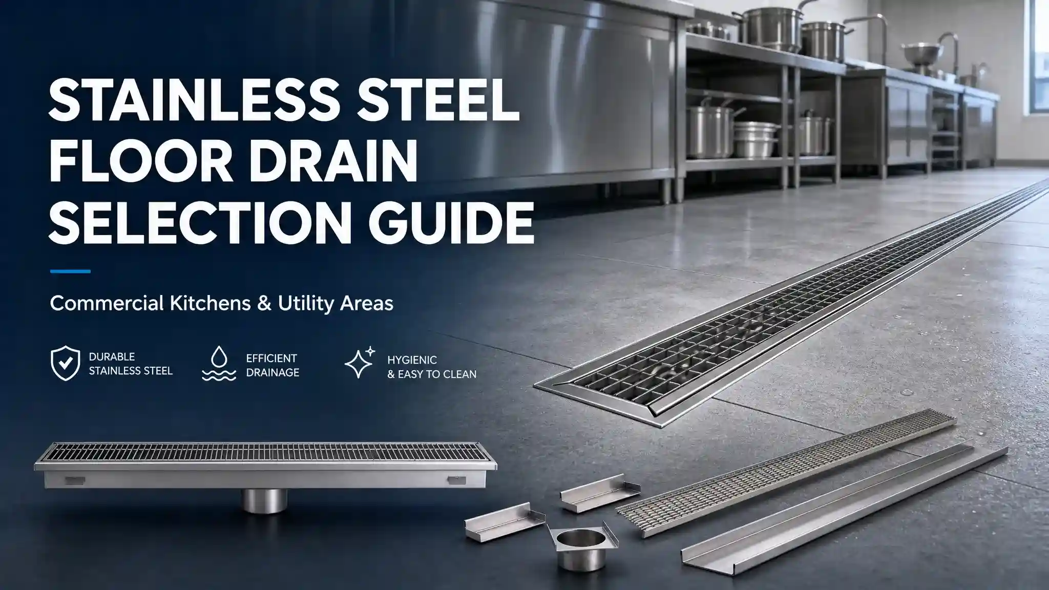 Selection guide for stainless steel floor drain and channel drainage in commercial kitchens and utility areas