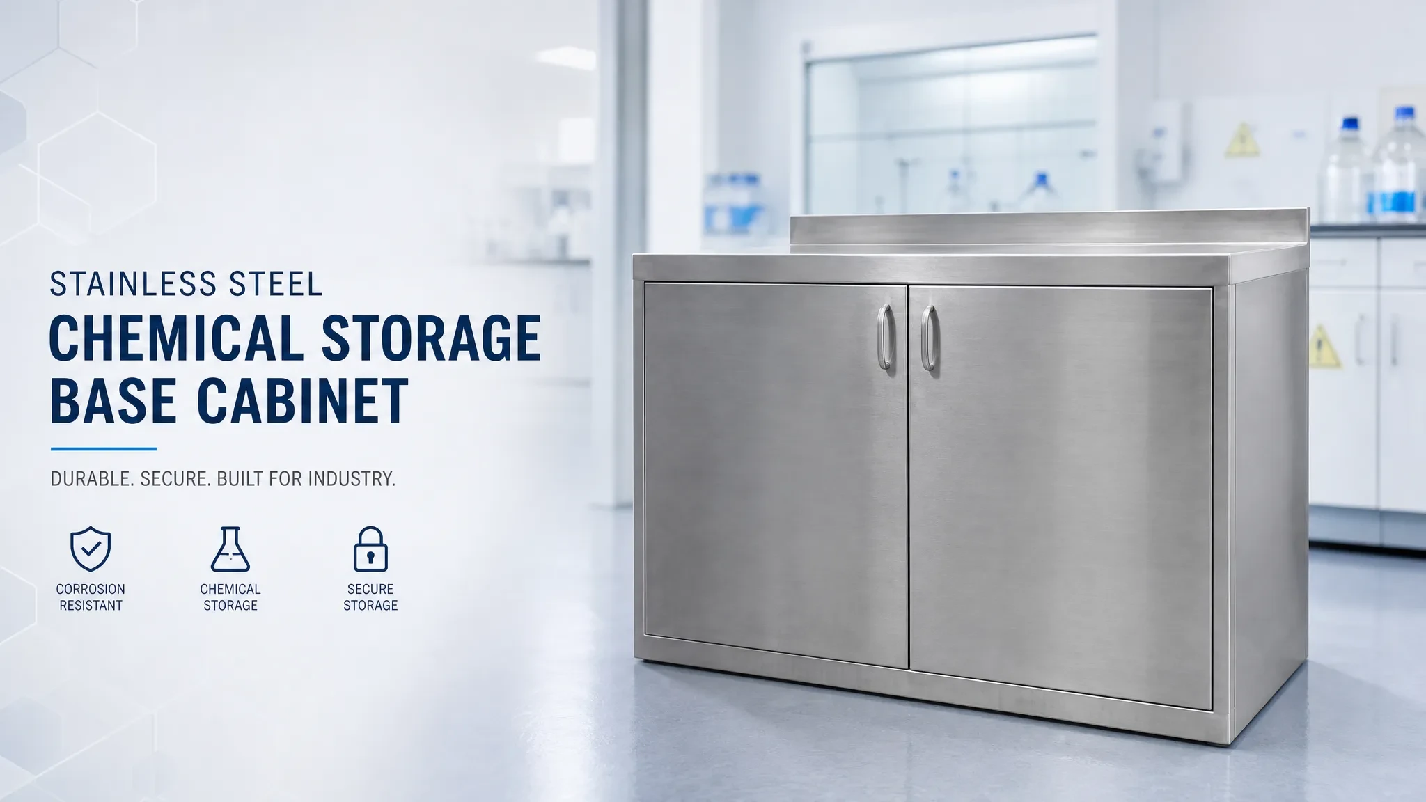 Xinhe stainless steel storage cabinets for lab chemical storage. Durable base cabinet for medical and industrial use