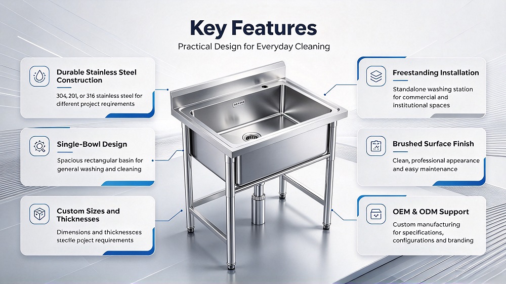 large freestanding utility sink key features